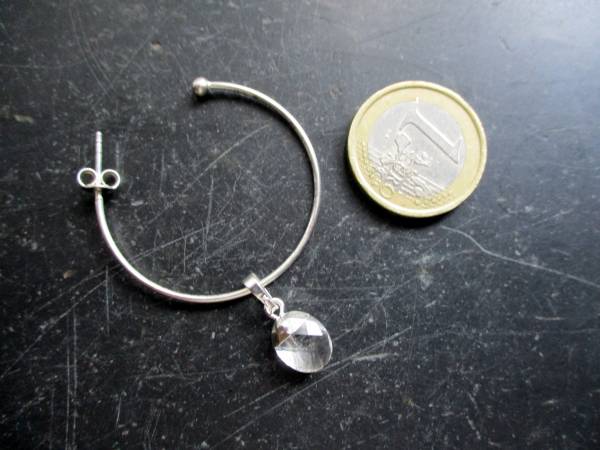 Ohrring, Creole, Sterlingsilber, Anhänger Mondstein, Schmuck, Mädchen, Frauen