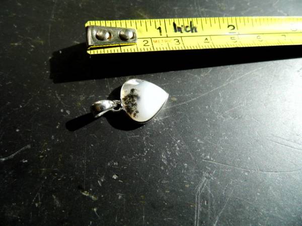 Anhänger, Silber, Opal, Dendritenopal, Sterlingsilber, weiß/schwarz, Unisex