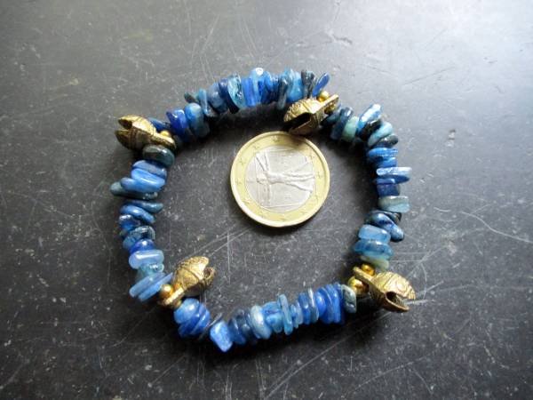 Armband, Disthen, blau, Glöckchen, Messing, Schmuck, Frauen