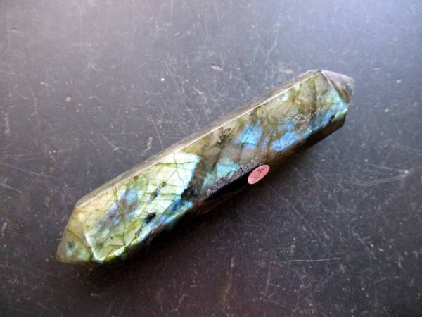 Edelstein, Labradorit, Doppelender, Meditation, Akupunktur, Massage, bunt schimmernd