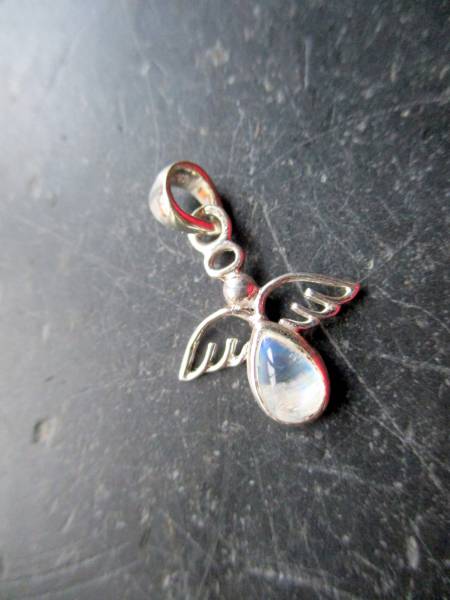 Engel, Anhänger, Sterlingsilber, Mondstein, weiß, Schmuck, Frauen , Mädchen