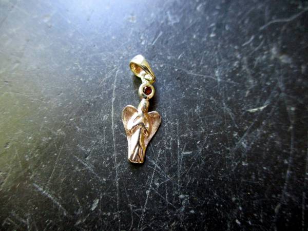Anhänger, Engel, klein, Sterlingsilber, Granat, facettiert, Schmuck, Schutz, Frauen, Mädchen