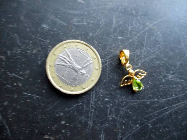 Anhänger, Engel, Sterlingsilber, vergoldet, Peridot, filigran, Schutz, Frauen, Mädchen