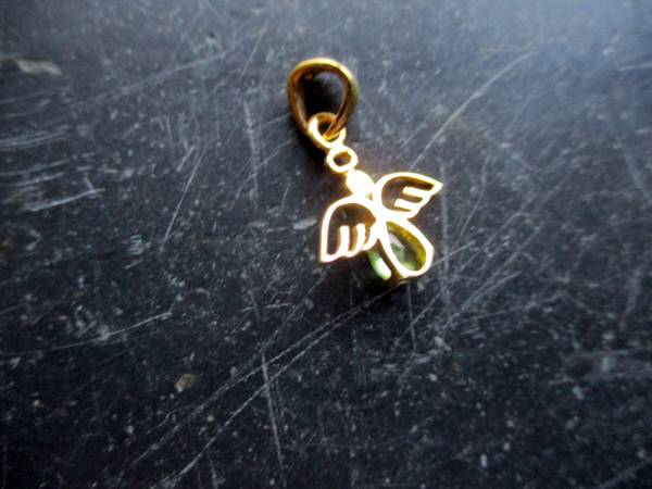 Anhänger, Engel, Sterlingsilber, vergoldet, Peridot, filigran, Schutz, Frauen, Mädchen