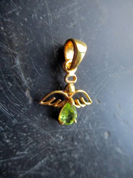 Anhänger, Engel, Sterlingsilber, vergoldet, Peridot, filigran, Schutz, Frauen, Mädchen
