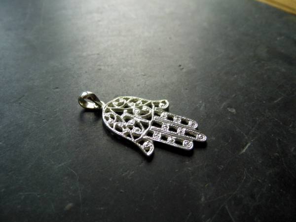 Anhänger, Sterlingsilber, Fatima, Hand von Fatima, Schutz, Symbol, Hand