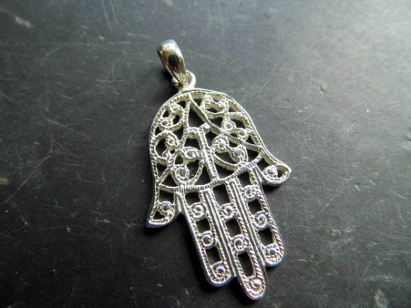 Anhänger, Sterlingsilber, Fatima, Hand von Fatima, Schutz, Symbol, Hand