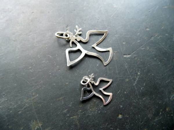 Anhänger, Taube, Friedenstaube, Silber, Schutz, klein, Kinder, Schmuck