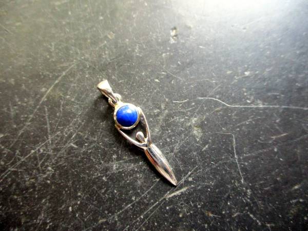 Gaja, Göttin, Erdmutter, Anhänger, Sterlingsilber, Lapislazuli, klein, Symbolschmuck, Esoterik
