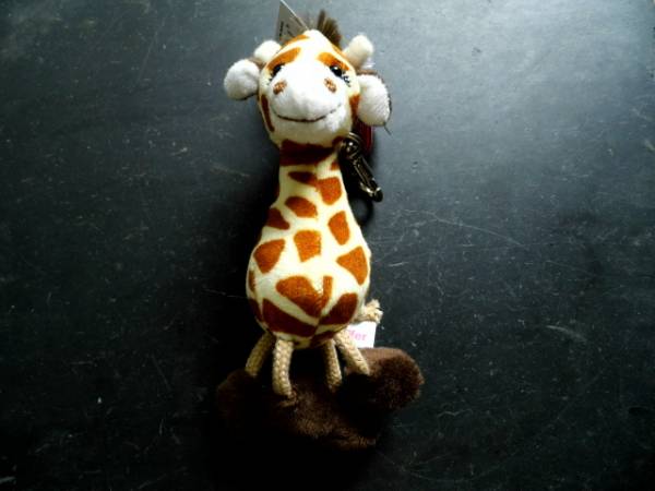 Schlüsselanhänger, Taschenanhänger, Anhänger, Rucksack, Giraffe, braun, Plüsch, flauschig