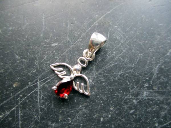 Engel, Anhänger, Sterlingsilber, Granat, facettiert, rot, Schmuck, Frauen , Mädchen