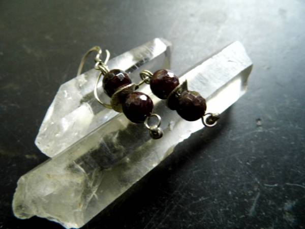 Ohrring, Ohrhänger, Silber, Granat, rot, Schmuck, Frauen