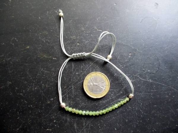 Armband, Symbolarmband, Grossular, Granat, grün, verstellbar, Frauen, Mädchen, Herzchakra