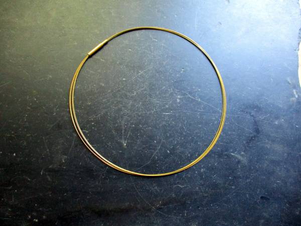 Kette, Halsreif, Messing, Drehverschluss, goldfarben, vier Stränge, Schmuck