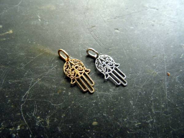 Anhänger, Hand von Fatima, Hand, Fatima, Sterlingsilber, Schutz