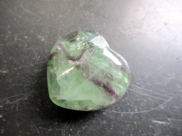 Herz, Edelsteinherz, Deko, Geschenk, Fluorit, Regenbogenfluorit, bunt