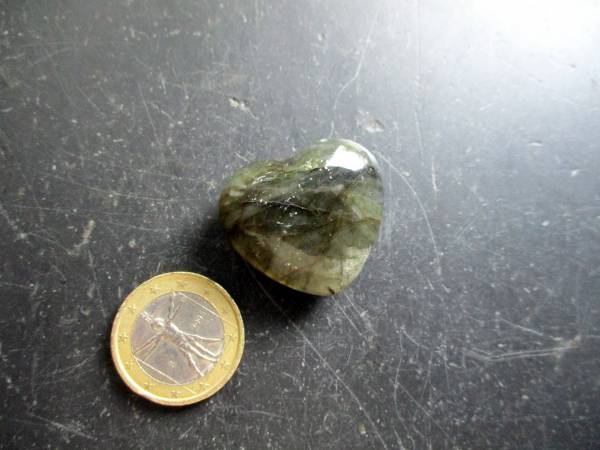 Herz, Edelsteinherz, Deko, Geschenk, Labradorit, grün, schillernd