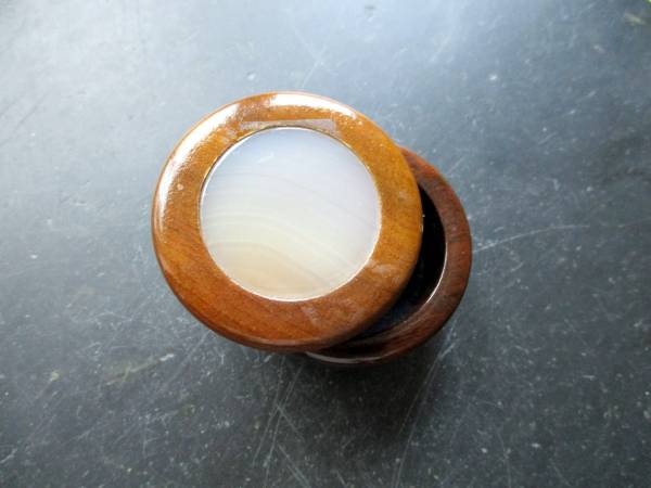 Dose, Holzdose, mit Achat, braun, Aufbewahrung, Holz, Achat