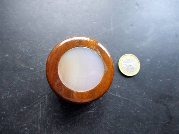 Dose, Holzdose, mit Achat, braun, Aufbewahrung, Holz, Achat
