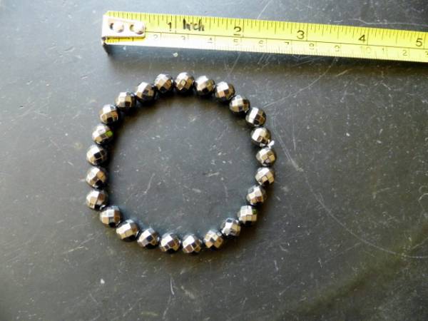 Armband, Hämatit, schwarz, facettiert, Schmuck, Männer, Biker