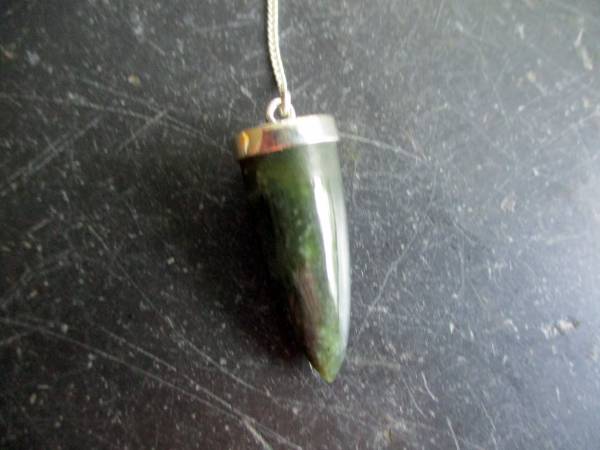 Pendel, Jade, dunkelgrün, Sterlingsilber, Spitzpendel, Magie, Esoterik