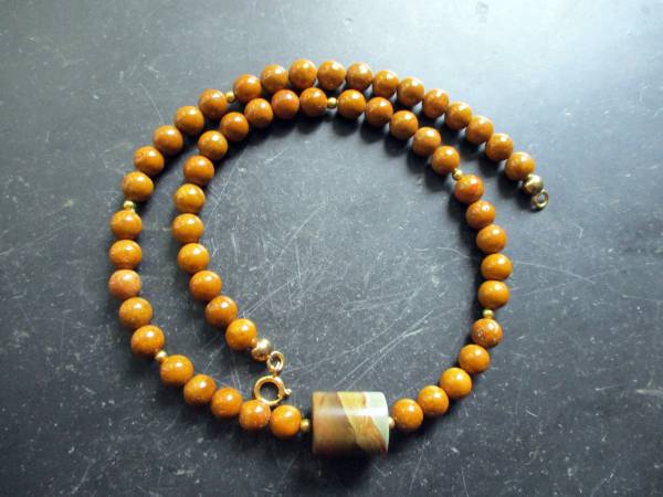 Kette, Jaspis, braun, Polychromjaspis, Sterlingsilber, vergoldet, Schmuck, Frauen