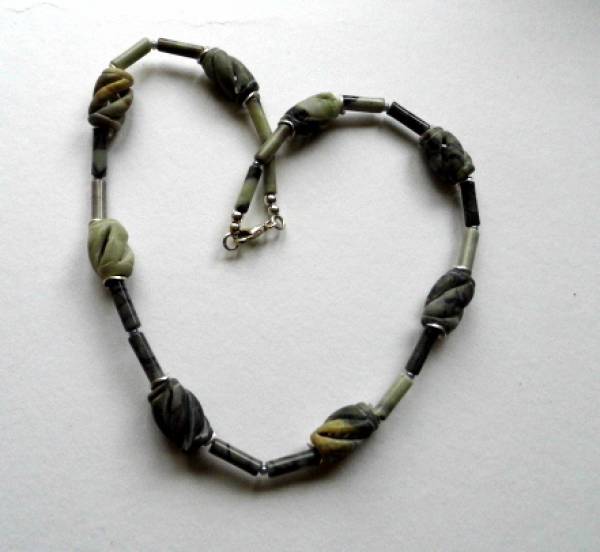 Kette,Jaspiskette, Jaspisstäbchen, Röhrchen, Jaspis, Kette, Schmuck