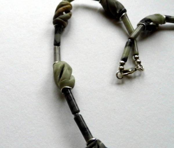 Kette,Jaspiskette, Jaspisstäbchen, Röhrchen, Jaspis, Kette, Schmuck