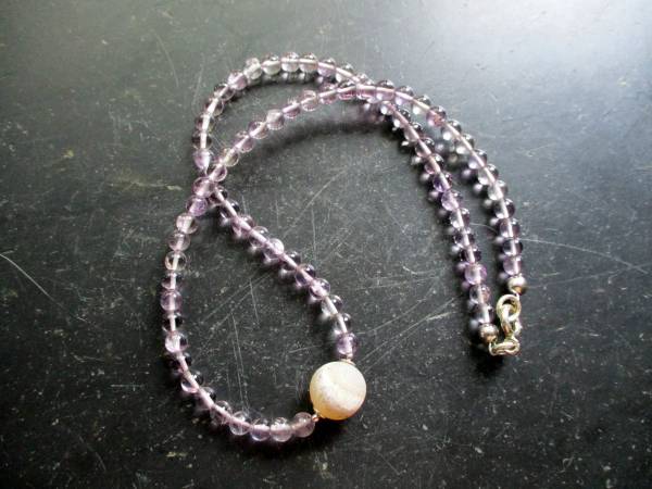 Kette, Sterlingsilber, Aethyst, hell, Kugel, Druse, Schmuck, Frauen