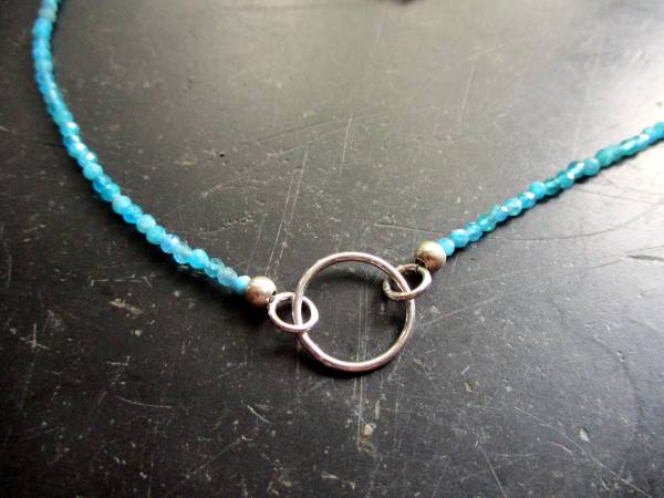 Kette, Apatit, grün, Silber, zierlich, facettiert, Schmuck, Frauen