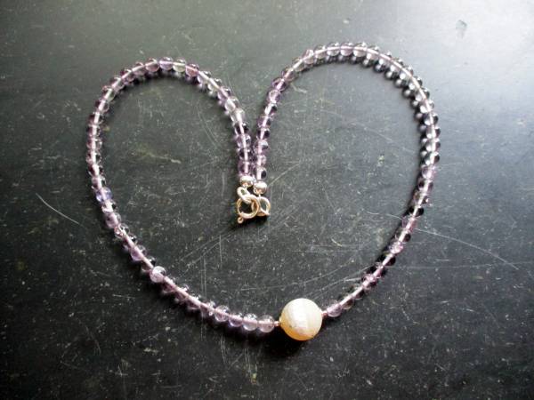 Kette, Sterlingsilber, Aethyst, hell, Kugel, Druse, Schmuck, Frauen