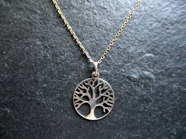 Kette, Anhänger, Baum des Lebens, zierlich, Sterlingsilber, Schmuck, Frauen