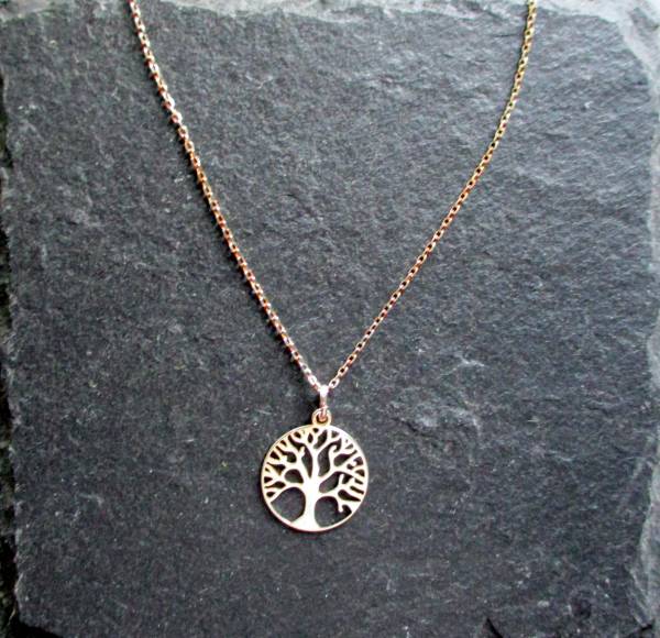 Kette, Anhänger, Baum des Lebens, zierlich, Sterlingsilber, Schmuck, Frauen