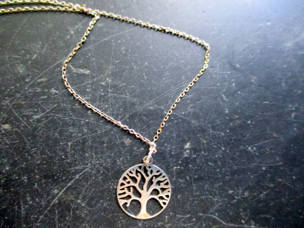 Kette, Anhänger, Baum des Lebens, zierlich, Sterlingsilber, Schmuck, Frauen