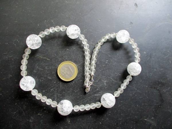 Kette, Bergkristall, große Kugeln,Sterlingsilber, Braut, Schmuck