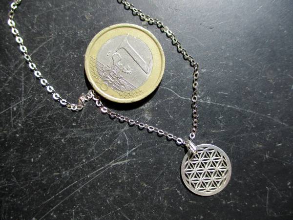 Kette, Blume des Lebens, Sterlingsilber, heilige Geometrie, Schmuck, Unisex