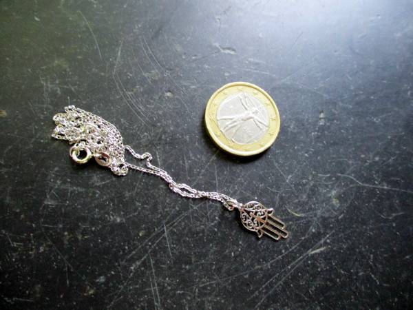 Kette, Anhänger, Hand von Fatima, Sterlingsilber, Unisex, Schutz