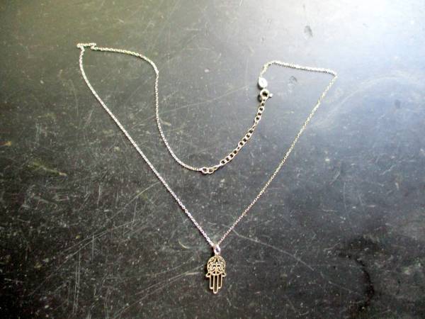 Kette, Anhänger, Hand von Fatima, Sterlingsilber, Unisex, Schutz