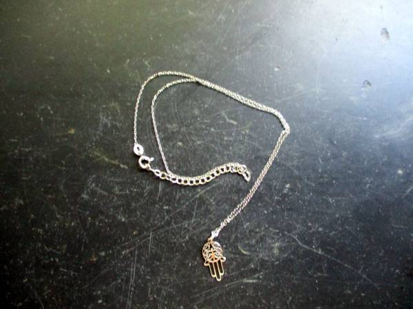 Kette, Anhänger, Hand von Fatima, Sterlingsilber, Unisex, Schutz