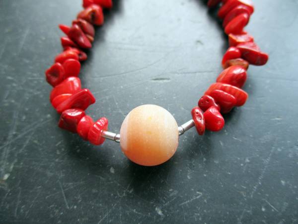 Kette, Koralle, Korallenkette, rot, Kugel, Druse, Schmuck, Frauen, Collier