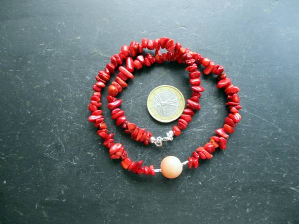 Kette, Koralle, Korallenkette, rot, Kugel, Druse, Schmuck, Frauen, Collier