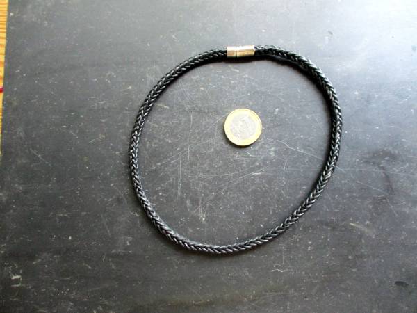 Kette, Lederband, 10 reihig, schwarz,  Schmuck, Unisex