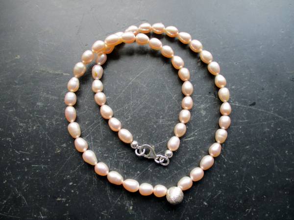 Kette,Perlen, Süsswasserperlen, zart rosa,  Schmuck, Frauen, Braut