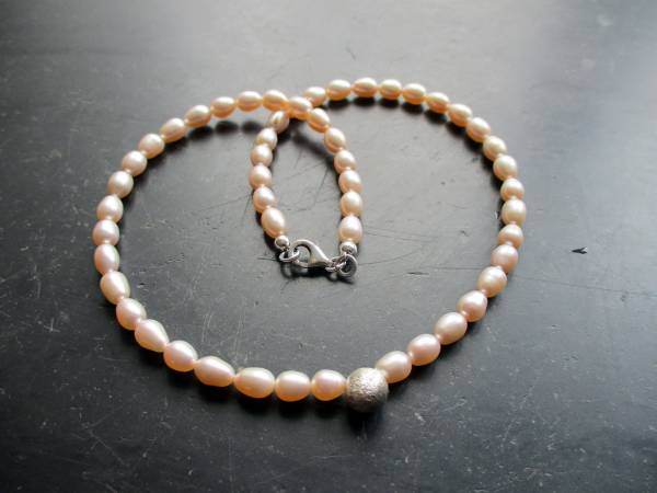 Kette,Perlen, Süsswasserperlen, zart rosa,  Schmuck, Frauen, Braut