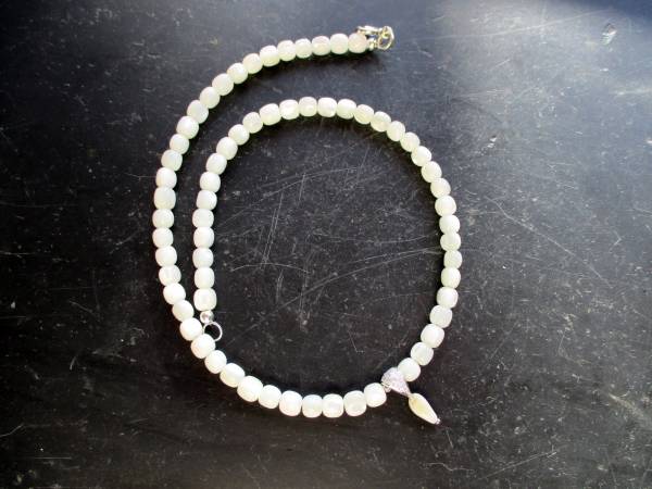 Kette, Perlmutt, Braut, Hochzeit, Anhänger, Sterlingsilber, Zirkonia