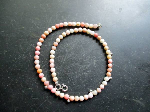 Kette, Rhodochrosit, rosa, Silberkugeln, Sterlingsilber, Schmuck, Frauen