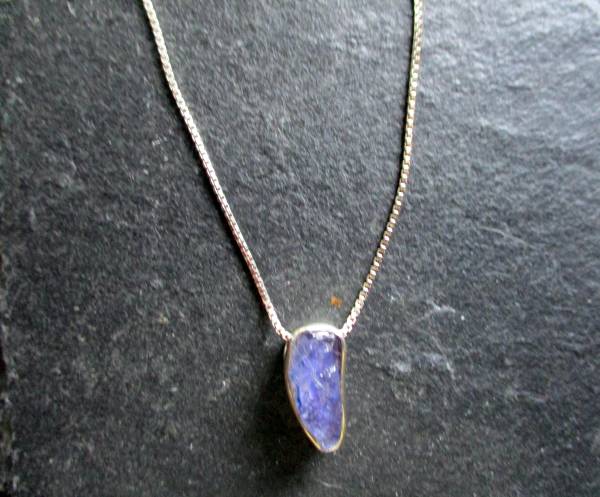 Kette, Sterlingsilber, Anhänger, Tansanit, blau, Schmuck, Frauen