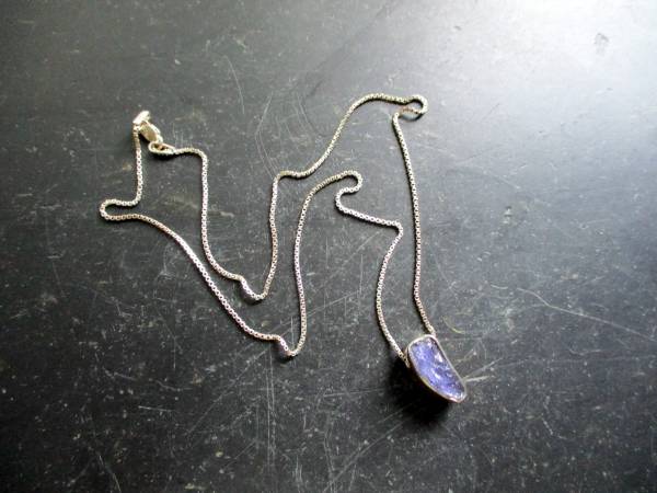 Kette, Sterlingsilber, Anhänger, Tansanit, blau, Schmuck, Frauen