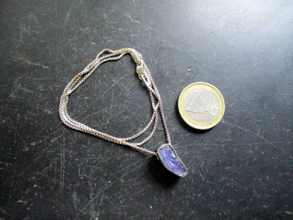 Kette, Sterlingsilber, Anhänger, Tansanit, blau, Schmuck, Frauen