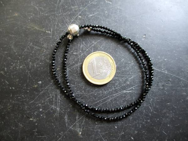 Kette, Turmalin, schwarz, Silber, zierlich, facettiert, Schmuck, Frauen